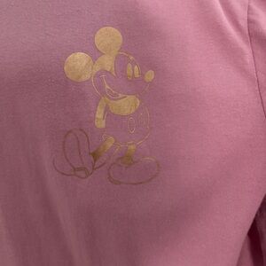 Disney Pink Tee with Gold Mickey Graphic